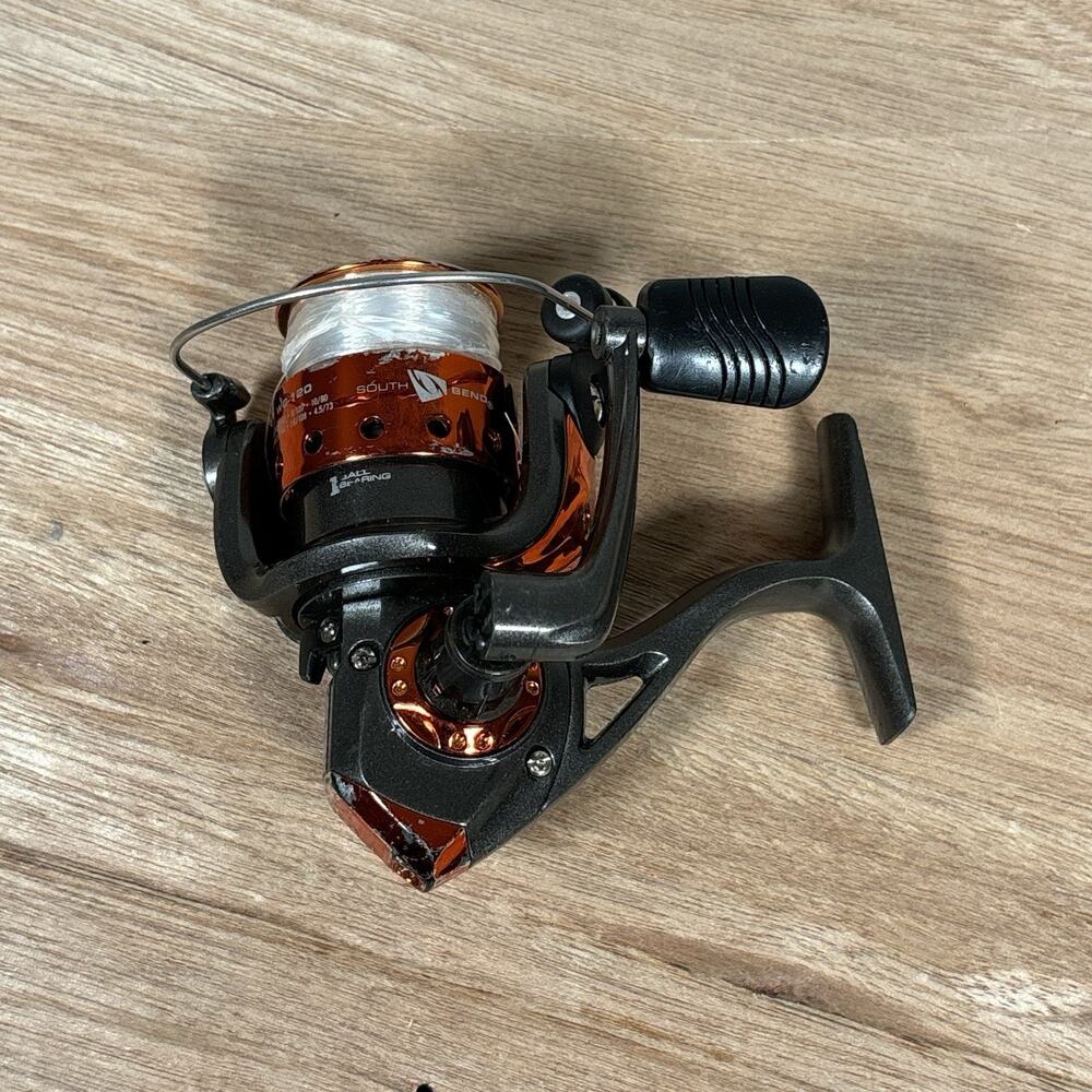 South Bend WG-120 Spinning Fishing Reel Ball Bearing 5.4:1 Gear Ratio Orange - Picture 6 of 7